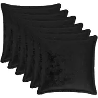 vidaXL Housse De Coussin 6 Pcs Houten Noir 40 X 40 Cm Flanelle