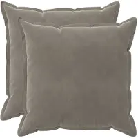 vidaXL Housse De Coussin 2 Pcs Houten Gris Clair 80 X 80 Cm Velours