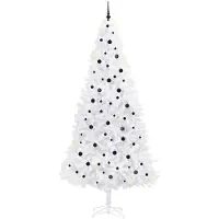 vidaXL Sapin de Noël artificiel avec 300 LED Blanc 300 cm PVC et Acier