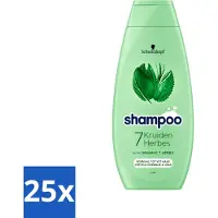 Schwarzkopf 25 flacons de shampooing 7 Kräuter, pour cheveux normaux à gras, 400 ml. Lot avantageux de 25 pièces