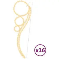 vidaXL Guirlandes lumineuses 16 pcs. Boule Blanc Chaud 111,5x35x4,5 cm