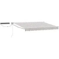 vidaXL Store électrique rétractable gris clair et blanc 4 x 3 m