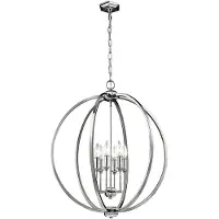 Elstead Lighting Corinne suspension nickel poli, clair Feiss FE-CORINNE-6P-L