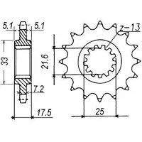 Sifam - Pignon Acier 15 Dents Cb500 R/Y 94-00 12127cz