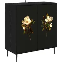 vidaXL Meuble de rangement latéral BREMEN, noir, imitation chêne, 69 x 33 x 76 cm
