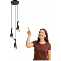 ITALUX Malia lustre moderne noir PND-85949-3 BK+GD