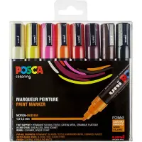 Posca Marqueur Pc5m Pointe Moyenne Couleurs Chaudes 8 Pièces (401670)