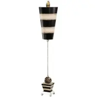 Flambeau Peony lampe de table taupe avec bandes noires FB-PEONY-TL