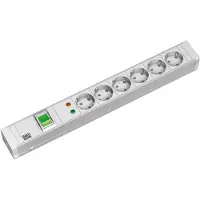 Bachmann - Rallonge (rack - montable) - 6 prises de sortie - 1U - 48,3 cm (19") - 2,0m - Allemagne (333.005)