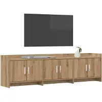 vidaXL Meuble TV 168 x 33 x 47 cm en bois d'ingénierie « chêne artisan »