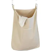 Wenko Panier à linge à suspendre Canguro de , beige - 65 L - Coton - Avec crochets en acier inoxydable