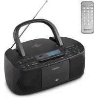 Medion DRX-1 Plus Boombox (radio portable DAB+ FM, Bluetooth, lecteur CD, MP3, cassette, prise casque, Stereo Sound System, AUX, secteur & batterie) noir