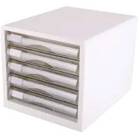 Deli Schubladenbox 5 Schubladen 27,5x34x26cm weiss (A4)