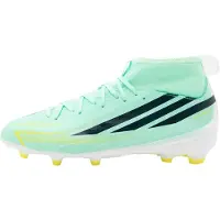 Adidas Chaussures de foot F50 Hyperfast League Mid FG "Pulse Mint / Night Navy / Solar Lemon" pour Enfant