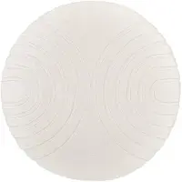 FRAAI Tapis rond à poils longs | Carvy Arches Crème | Ø 80cm | Crème | Polyester | Rond