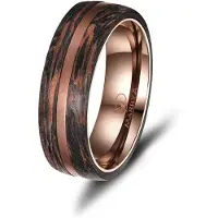 MARRYA Bague 'Ehering CB-08 Carbon-Bronze' marron chiné