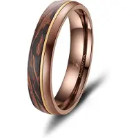 MARRYA Bague 'Ehering CB-06 Carbon-Bronze' marron chiné