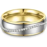 MARRYA Bague 'ES-22 Ehering aus Edelstahl - Silberfarben & Gelbgold plattiert' argent