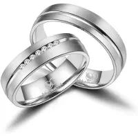 MARRYA Bague 'ES-09 Ehering aus Edelstahl - Silberfarben' gris argenté