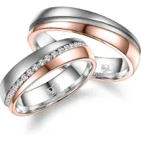 MARRYA Bague 'ES-33 Ehering aus Edelstahl - Silberfarben & Rosé' argent