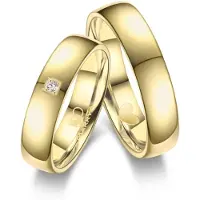 MARRYA Bague 'ES-30 Ehering aus Edelstahl - Gold plattiert' or