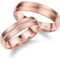 MARRYA Bague 'ES-28 Ehering aus Edelstahl - Rosé gold plattiert' or rose