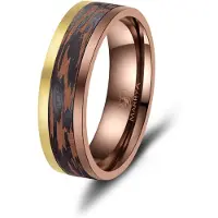 MARRYA Bague 'Ehering CB-07 Carbon-Bronze' marron chiné