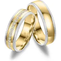 MARRYA Bague 'ES-36 Ehering aus Edelstahl - Gold plattiert' jaune d'or