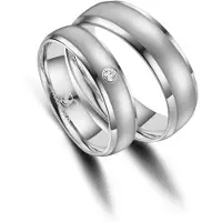 MARRYA Bague 'ES-13 Ehering aus Edelstahl - Silberfarben' gris clair