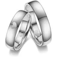 MARRYA Bague 'ES-29 Ehering aus Edelstahl - Silberfarben Herzfräse' gris argenté