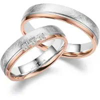 MARRYA Bague 'ES-34 Ehering aus Edelstahl - Silberfarben & Rosé' argent