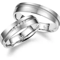 MARRYA Bague 'ES-07 Ehering aus Edelstahl – Silberfarben' gris clair