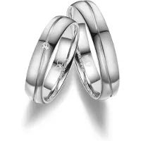 MARRYA Bague 'ES-17 Ehering aus Edelstahl - Silberfarben' argent