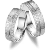 MARRYA Bague 'ES-38 Ehering aus Edelstahl - Silberfarben' argent