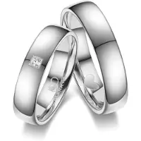 MARRYA Bague 'ES-29 Ehering aus Edelstahl - Silberfarben Herzfräse' argent