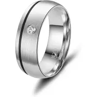 MARRYA Bague 'ES-05 Ehering aus Edelstahl – Silberfarben & Schwarz' blanc denim