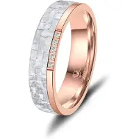 MARRYA Bague 'CA-21 Eheringe aus Carbon l' or rose