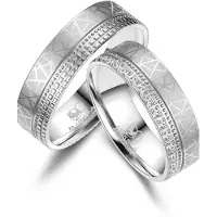 MARRYA Bague 'ES-38 Ehering aus Edelstahl - Silberfarben' gris argenté