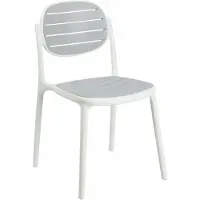 FurniTex Chaise moderne GRIS-BLANC pour TERRASSE/BALCON, en plastique