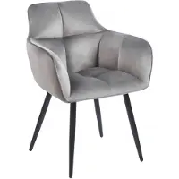 FurniTex Fauteuil en velours gris K40-FX