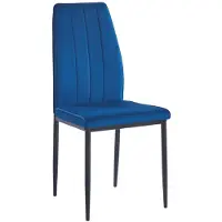 FurniTex CHAISE DE SALLE À MANGER REMBOURRÉE EN VELOURS BLEU CLASSIQUE