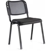 FurniTex CHAISE DE CONFÉRENCE NOIRE AVEC CERTIFICAT , PIEDS EN MÉTAL, EMPILABLE