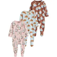 Next Pyjama bleu clair / marron / rose / blanc cassé