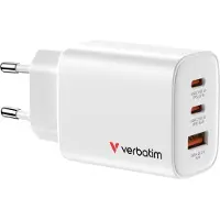 Verbatim Essentials GaN Charger 65W 2xUSB-C/1xUSB-A weiß 32353