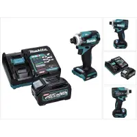 Makita Visseuse à chocs sans fil TD 001 GM1 40 V 220 Nm 1/4" XGT Brushless + 1 batterie 4,0 Ah + chargeur