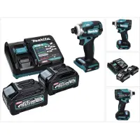 Makita Visseuse à chocs sans fil TD 001 GM2 40 V 220 Nm 1/4" XGT Brushless + 2 batteries 4,0 Ah + chargeur