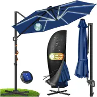 Kesser Parasol pour pergola, modèle SUN, diamètre 330 cm, réglable en 7 positions, rotation à 360°, avec housse de protection