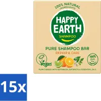Happy Earth 15 pains de shampooing "Repair & Care" - 70 g - Lot de 15
