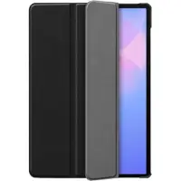 Just in Case Etui portfolio - - Galaxy Tab S10+/S9+/S9 FE+ - Noir - Cuir PU &amp; dos PC - Protection anti-chocs