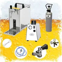 Ich-zapfe Ensemble complet - Tireuse a biere - PYGMY 25 machine a biere, pompe a biere 1 ligne, 35 litres/h, Green Line, KEG: Set tous de tete de fut
